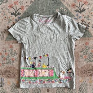 Mini Boden Appliqué Tee with Boat and Dog Design